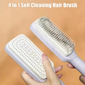 4 In 1 Self Cleaning Hair Brush Comb