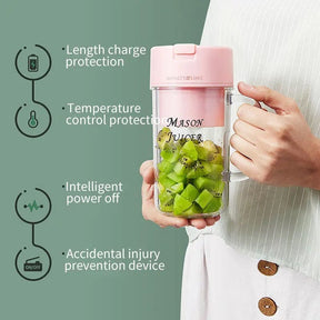 Portable Juicer Blender Bottle with Straw